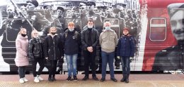 Юные железнодорожники посетили "Поезд Победы"
